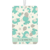 青い象のパターン,星,あなたの名前 カーエアーフレッシュナー (裏面)