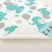 青い象のパターン,星,あなたの名前 シェルパブランケット (3/4)