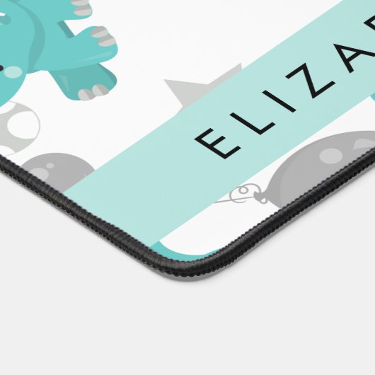 青い象のパターン,星,あなたの名前 デスクマット (コーナー)