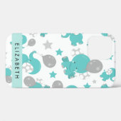 青い象のパターン,星,あなたの名前 Case-Mate iPhoneケース (裏面 (横))