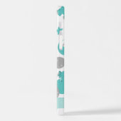 青い象のパターン,星,あなたの名前 iPhoneケース (左側面)