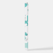 青い象のパターン，星，あなたの名前 iPhoneケース (右側面)