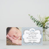 青い象のベビーは写真カード感謝していしています サンキューカード (スタンド正面)