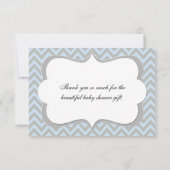 青い象のベビーシャワーのサンキューカード サンキューカード (裏面)