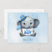 青い象のポストカード ポストカード (正面/裏面)