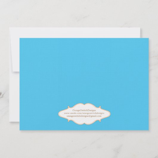 青い象の写真の誕生日の招待状 招待状 (裏面)