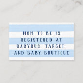 青い象の可愛いストライプベビー 名刺 (裏面)