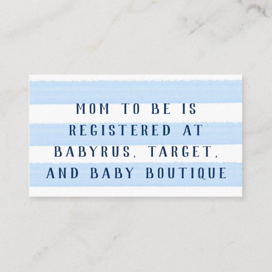 青い象の可愛いストライプベビー 名刺 (裏面)