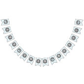 青い象の弓タイの双生児の男の子のベビーシャワー バンティングフラッグ (全)