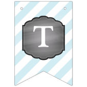 青い象の弓タイの双生児の男の子のベビーシャワー バンティングフラッグ (第3の旗)