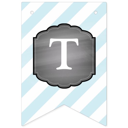 青い象の弓タイの双生児の男の子のベビーシャワー バンティングフラッグ (第3の旗)