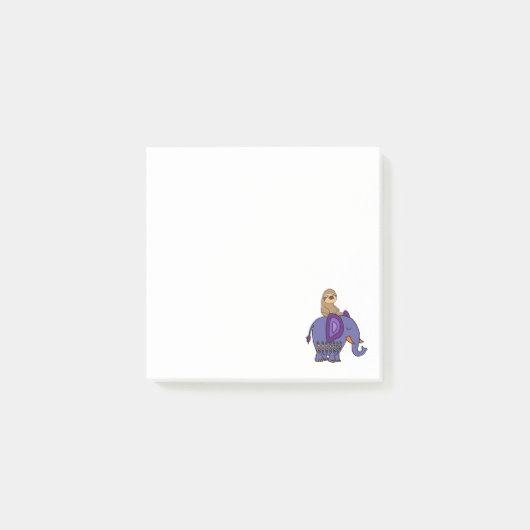 青い象の漫画に乗るおもしろいな怠惰 ポストイット (正面)