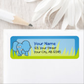 青い象の漫画 ラベル (インサイチュ)