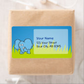 青い象の漫画 ラベル (インサイチュ)