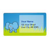 青い象の漫画 ラベル (正面)