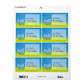 青い象の漫画 ラベル (フルシート)