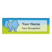 青い象の漫画 名札 (正面)