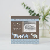 青い象の男の赤ちゃんの発表 案内状 (スタンド正面)