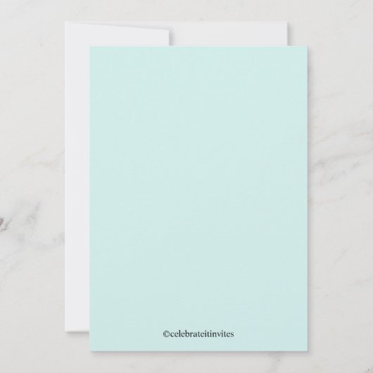 青い象の男の赤ちゃん写真アナウンスメントカード 案内状 (裏面)