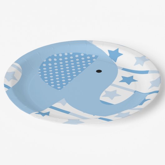 青い象の紙皿 ペーパープレート (アングル)