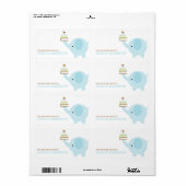 青い象の蔵書票ラベル ラベル (フルシート)