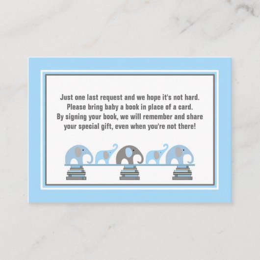 青い象の赤ちゃんのための本 エンクロージャーカード (正面)