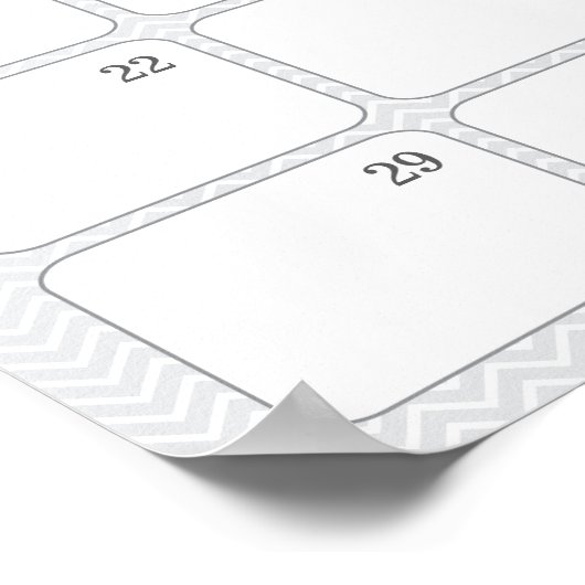 青い象の赤ちゃんの誕生日予測カレンダー ポスター (角)