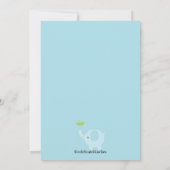 青い象の赤ちゃん男の子写真お知らせカード 案内状 (裏面)