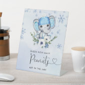 青い象びんの中にピーナッツの数 台座サイン (インサイチュ)