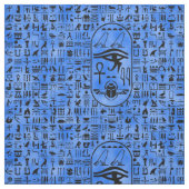 青い象形文字 ファブリック (見本)