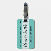 青い象徴的なゴンドラのあるヴェネツィアグランドカナル ラゲッジタグ (裏面縦)