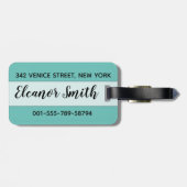 青い象徴的なゴンドラのあるヴェネツィアグランドカナル ラゲッジタグ (裏面横)