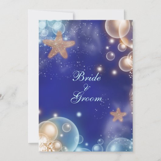 青い象牙の結婚式のエンゲージメント #2 招待状 (正面)