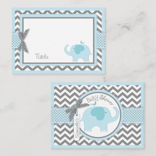 青い象鳥の座席表 プレイスカード (正面/裏面)