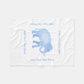 青い象-インドゾウ-男の赤ちゃん フリースブランケット (正面(横))