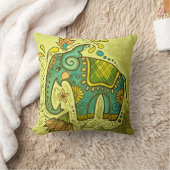 青い象 クッション (ブランケット)