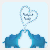 青い象 スクエアシール (正面)