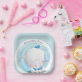 青い象 ペーパープレート (パーティー)