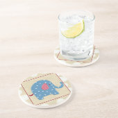 青い象(白い水玉模様) コースター (側面)