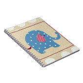 青い象(白い水玉模様) ノートブック (右側)