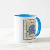 青い象(白い水玉模様) マグカップ (正面右)