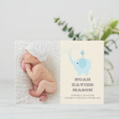 青い象 | 誕生のお知らせ 案内状 (スタンド正面)