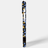 青い豹柄の金箔モノグラム Case-Mate iPhoneケース (裏面 / 左)