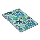 青い貝とヒトデの模様の影 ノートブック (右側)