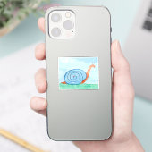青い貝のカタツムリ シール (スマートフォン)