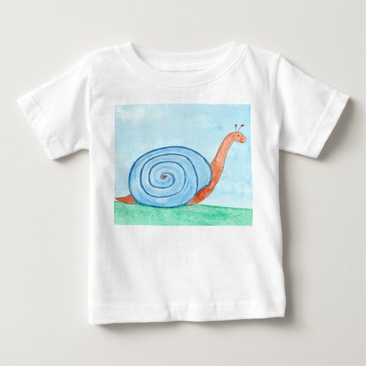 青い貝のカタツムリ ベビーTシャツ (正面)