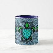 青い貝のカメのマグ マグカップ (中央)