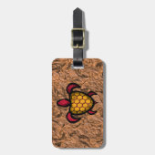 青い貝のカメの荷物のラベル ラゲッジタグ (正面縦)