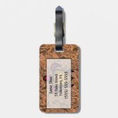 青い貝のカメの荷物のラベル ラゲッジタグ (裏面縦)