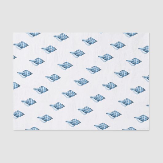 青い貝の海の航海のな沿岸にギフト包むこと 薄葉紙 (正面)